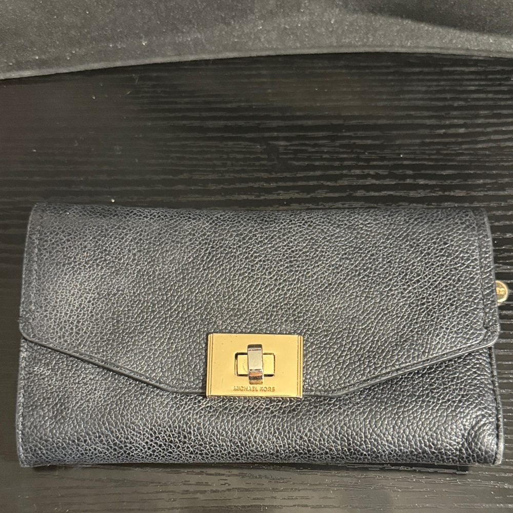 Michael Kors Black Pebbled Leather Wallet